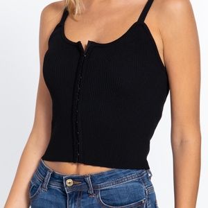 Front Closure With Hooks Sweater Cami Top